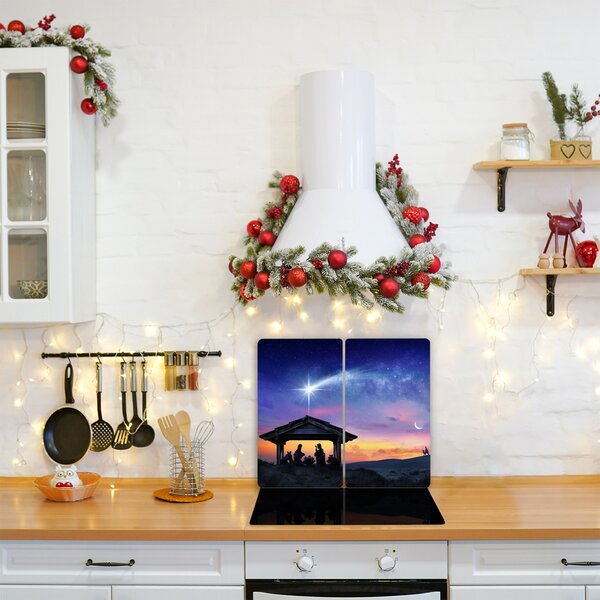 Tagliere in vetro Gesù Natale stabile 60x52 cm