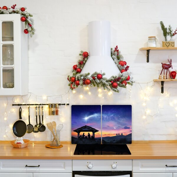 Tagliere in vetro Gesù Natale stabile 60x52 cm
