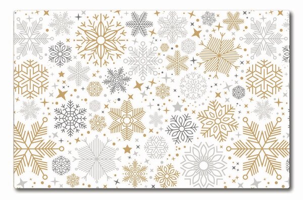 Tagliere in vetro temperato Fiocchi di neve invernali di Natale 60x52 cm