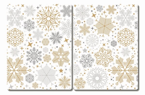 Tagliere in vetro temperato Fiocchi di neve invernali di Natale 60x52 cm