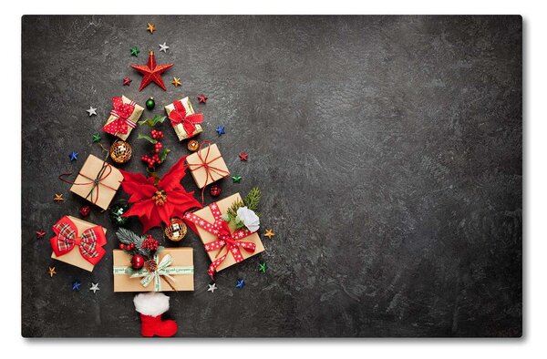 Tagliere in vetro Regali astratti dell'albero di Natale 60x52 cm