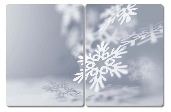 Tagliere in vetro temperato Fiocco di neve Decorazione di Natale 60x52 cm