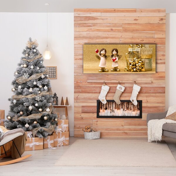 Quadro su tela Regali di Natale, angeli, ornamenti 100x50 cm
