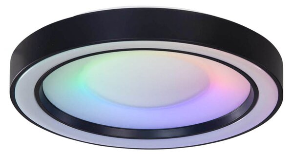 Plafoniera nera con LED RGBW dimmerabile incluso e telecomando - Arco