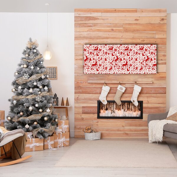 Quadro su tela Renna di Natale Decorazione invernale 100x50 cm