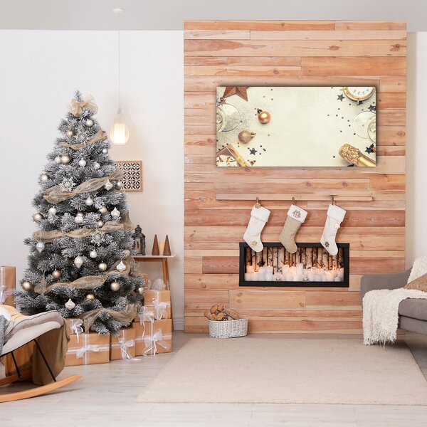 Foto quadro su tela Palline di Natale 100x50 cm
