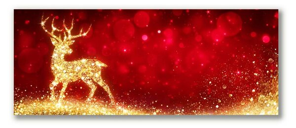 Quadro su tela Renna dorata Decorazione di Natale 100x50 cm