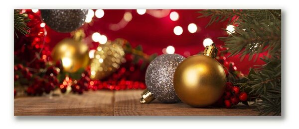 Quadro su tela Albero di Natale Ornamenti di palline di Natale 100x50 cm