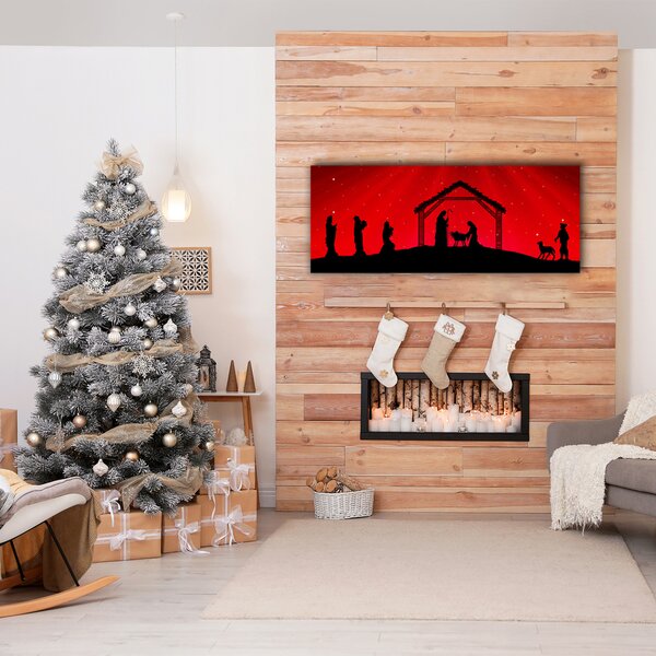 Quadro su tela Stella delle vacanze di Natale 100x50 cm