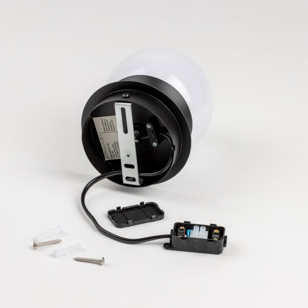 Brilagi - Applique da bagno LED BALL, 6W, 230V, 3000/4000/6500K (temperatura colore selezionabile), IP44, nero