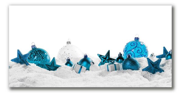Quadro su tela Ornamenti di Natale di Natale Ornamenti di neve 100x50 cm