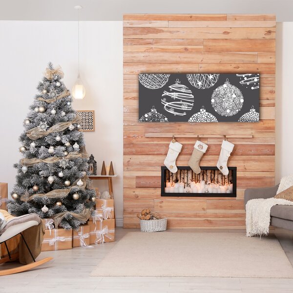 Quadro su tela Palle di Natale astratte di Natale Inverno 100x50 cm