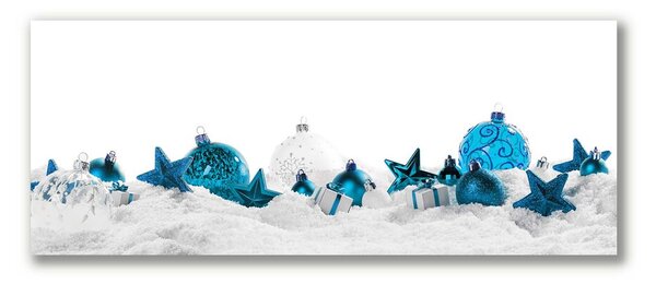 Quadro su tela Ornamenti di Natale di Natale Ornamenti di neve 100x50 cm