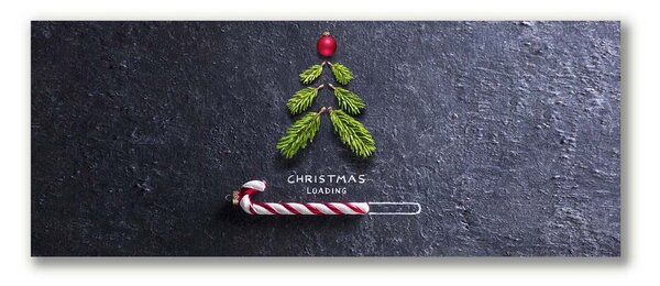 Quadro stampa su tela Albero di Natale astratto Natale Inverno 100x50 cm
