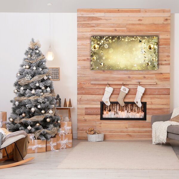 Quadro su tela Palline d'oro Decorazioni di Natale 100x50 cm
