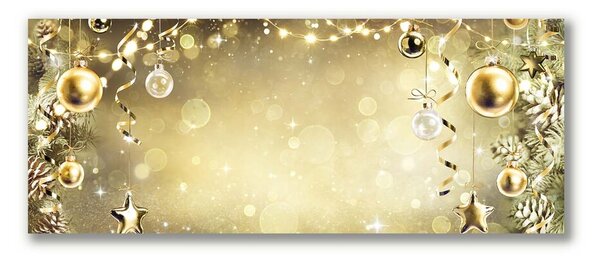 Quadro su tela Palline d'oro Decorazioni di Natale 100x50 cm