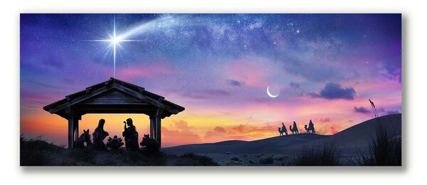 Quadro su tela Gesù Natale stabile 100x50 cm