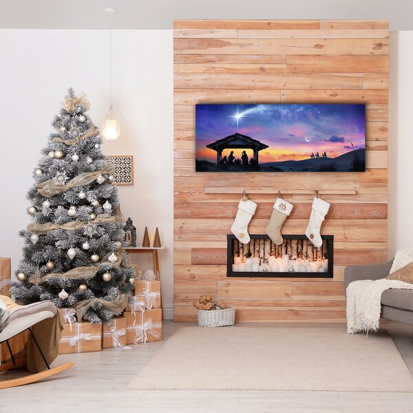 Quadro su tela Gesù Natale stabile 100x50 cm