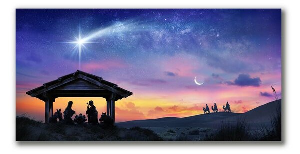Quadro su tela Gesù Natale stabile 100x50 cm