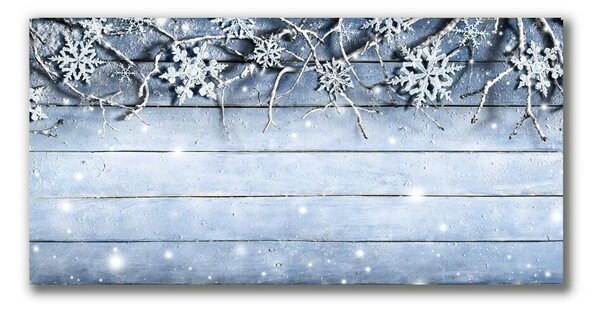 Quadro su tela Vacanze, fiocchi di neve, inverno, gelo 100x50 cm
