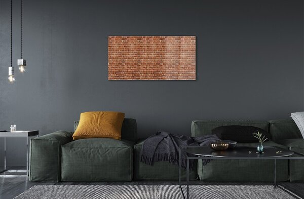 Quadro di vetro Muro di mattoni vintage 100x50 cm 2 appendini