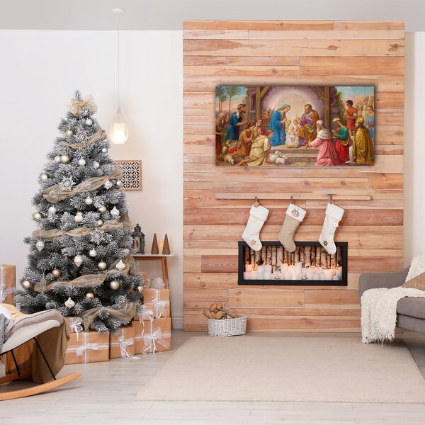 Quadro su tela Gesù Natale stabile 100x50 cm