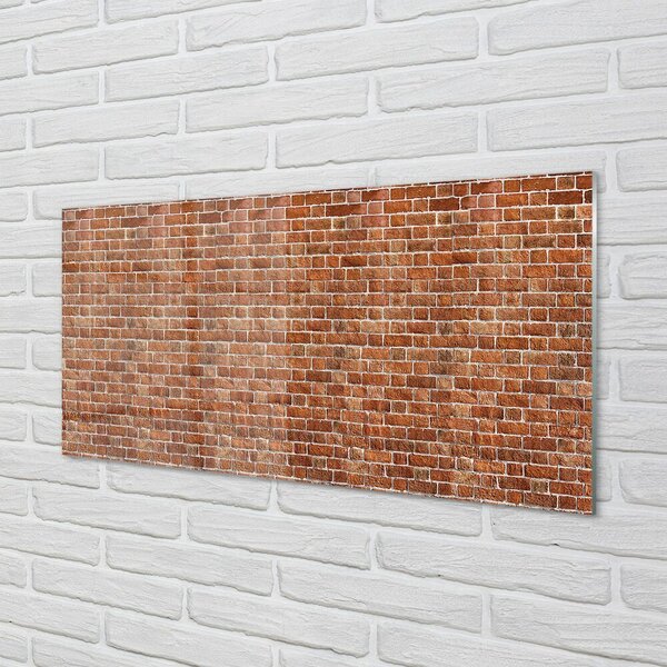 Quadro di vetro Muro di mattoni vintage 100x50 cm 2 appendini
