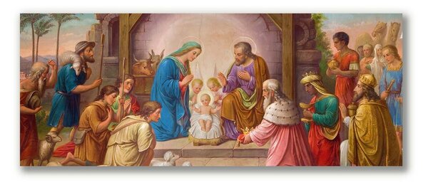 Quadro su tela Gesù Natale stabile 100x50 cm
