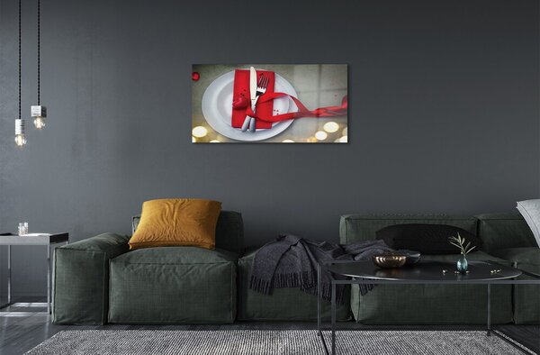 Quadro in vetro Cena del cuore di luce 100x50 cm 2 appendini
