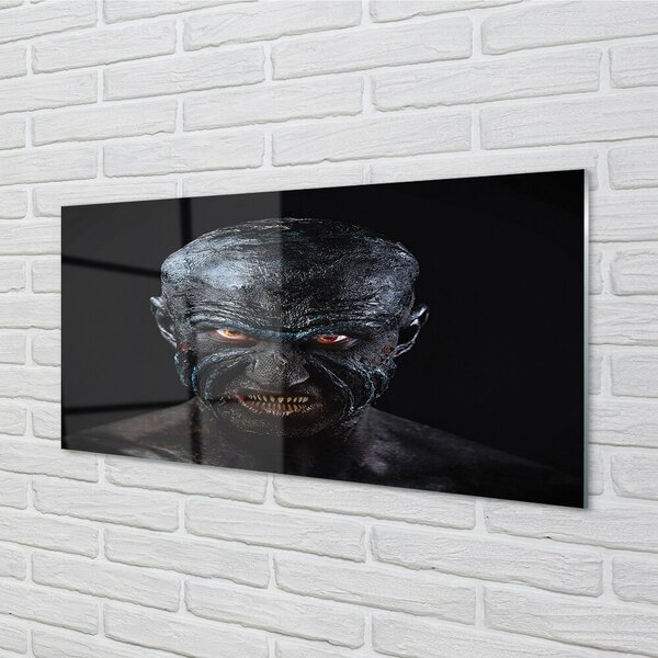 Quadro su vetro Spaventosa figura calva occhi rossi 100x50 cm 2 appendini