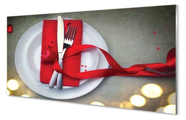 Quadro in vetro Cena del cuore di luce 100x50 cm 2 appendini