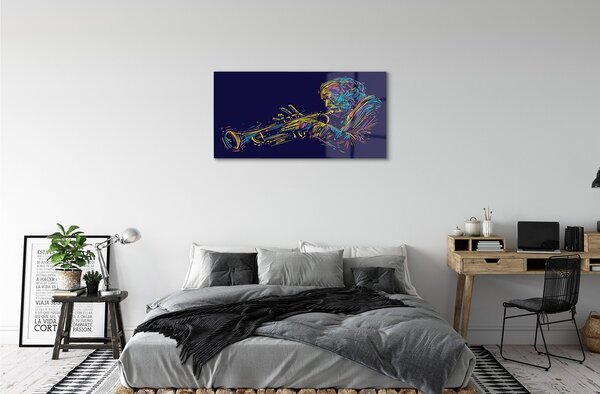 Quadro in vetro L'uomo trump 100x50 cm 2 appendini