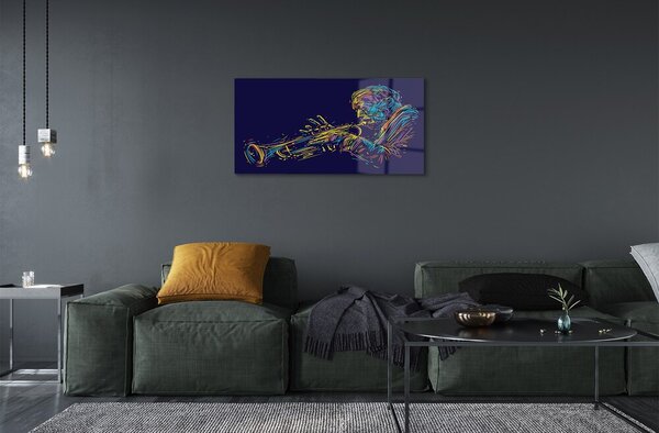 Quadro in vetro L'uomo trump 100x50 cm 2 appendini