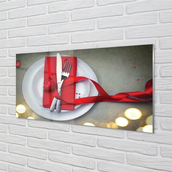 Quadro in vetro Cena del cuore di luce 100x50 cm 2 appendini