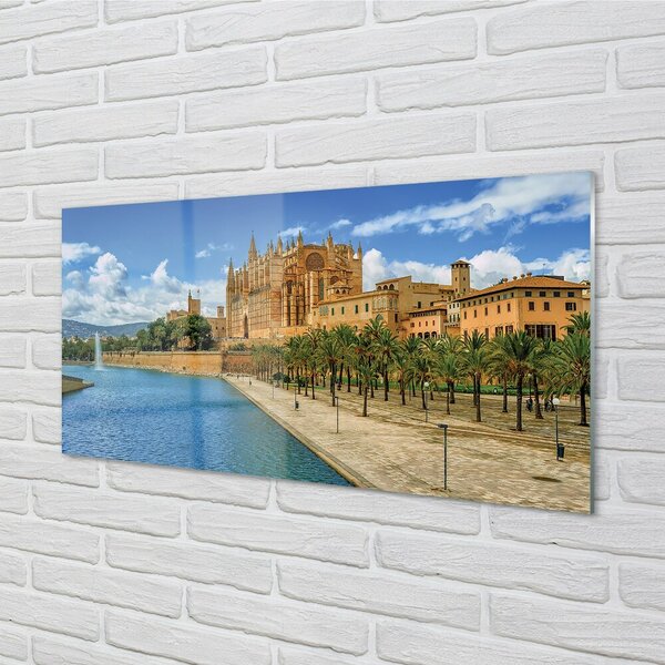 Quadro in vetro Spagna cattedrale gotica delle palme 100x50 cm 2 appendini