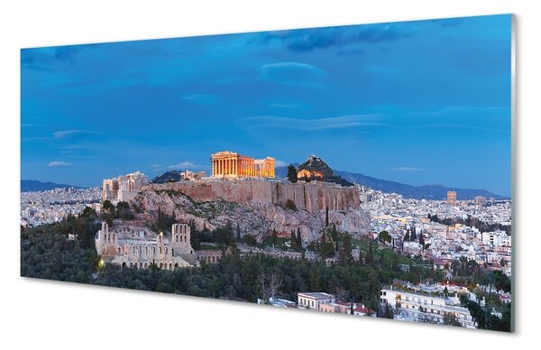 Quadro in vetro Grecia panorama atene 100x50 cm