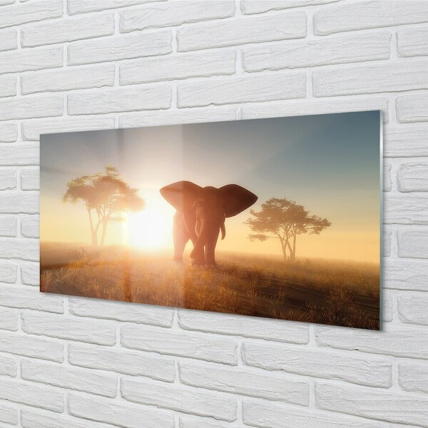 Quadro in vetro Elefante est 100x50 cm 2 appendini