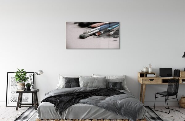 Quadro su vetro Pennelli 100x50 cm 2 appendini