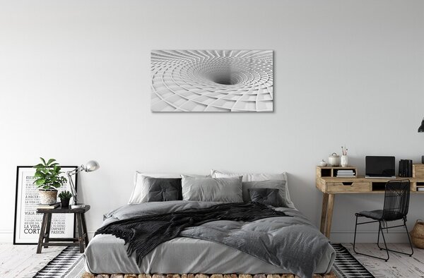 Quadro in vetro Imbuto geometrico 3d 100x50 cm 2 appendini