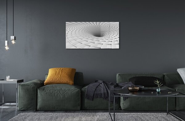 Quadro in vetro Imbuto geometrico 3d 100x50 cm 2 appendini