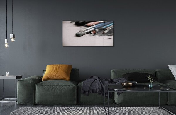 Quadro su vetro Pennelli 100x50 cm 2 appendini