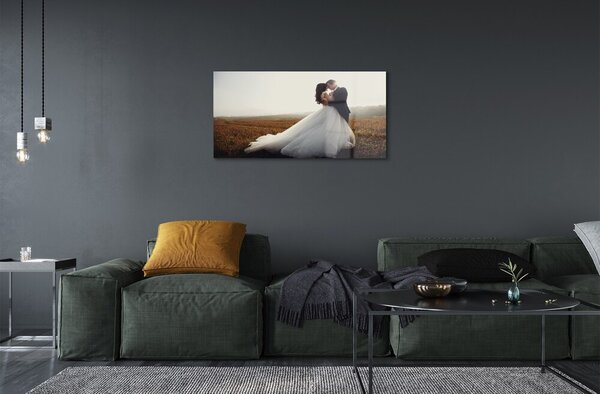 Quadro su vetro Il cielo degli sposi 100x50 cm 2 appendini