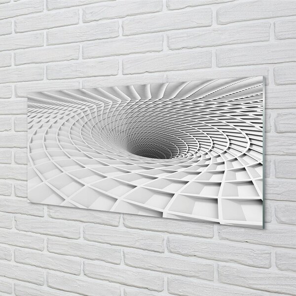 Quadro in vetro Imbuto geometrico 3d 100x50 cm 2 appendini