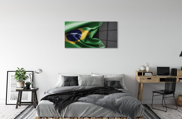 Quadro in vetro Bandiera del brasile 100x50 cm 2 appendini
