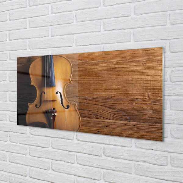 Quadro in vetro Violino su legno 100x50 cm 2 appendini