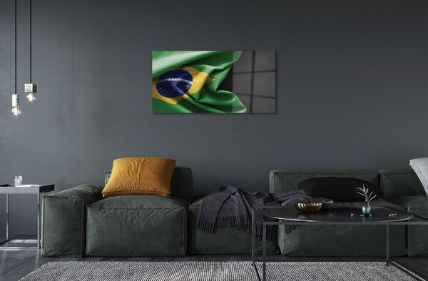 Quadro in vetro Bandiera del brasile 100x50 cm 2 appendini