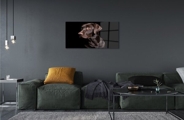 Quadro in vetro Cane marrone 100x50 cm 2 appendini