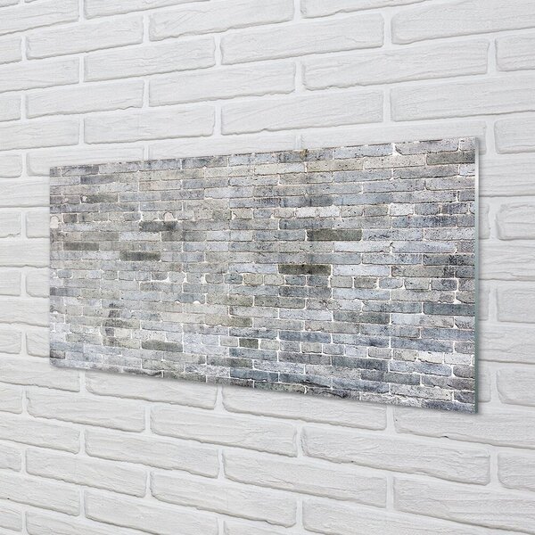 Quadro vetro Muro di mattoni vintage 100x50 cm 2 appendini