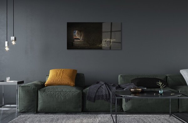 Quadro vetro Grotta delle croci 100x50 cm 2 appendini