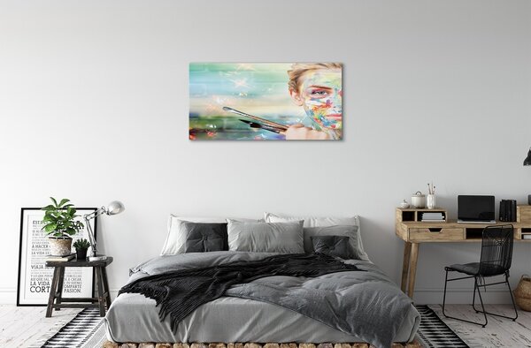 Quadro di vetro Spazzole da donna 100x50 cm 2 appendini